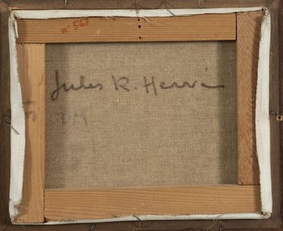Jules-René HERVÉ (1887-1981) Couple de personnes âgées dans un intérieur rustique.

Huile...