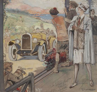 Georges CONRAD (1874-1936) The arrival.

Graphite, watercolor and gouache on paper.

Signed...
