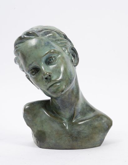 MARIE-PAULE DEVILLE-CHABROLLE (1952) Ultra Marine, 2003.

Proof in bronze with green...