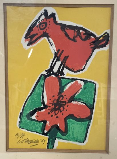 CORNEILLE (1922-2010) Untitled, 1969.

Silkscreen on paper.

Artist's proof signed...