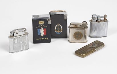 null Lot of 6 lighters. 

Of which 2 in lacquered metal: RICM, and French Algeria....