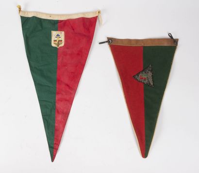 Set of 2 Foreign Legion pennants: 2nd REP...