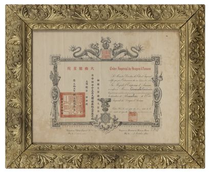 Diploma for the Imperial Order of the Dragon...