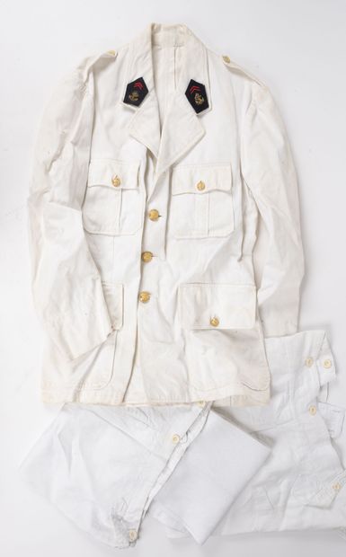 White cotton jacket of officer of the colonial...