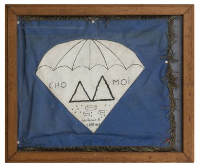null Embroidered fabric pennant of the B detachment of the 3rd B.I.M. of the 1st...