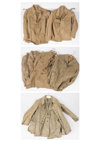 null Lot of 7 jackets and Saharan of military and civilian clothing.