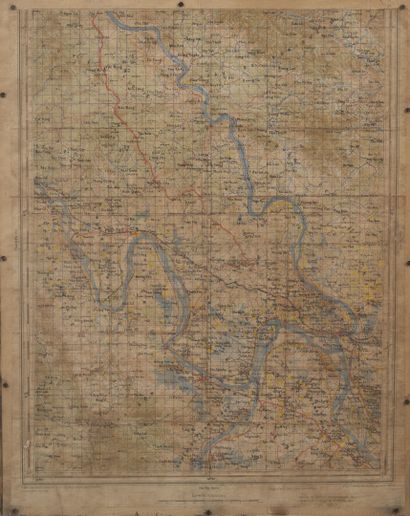  Lot of Indochina, Algeria and Europe staff maps including Nam-Dinh, Son Tay, Tlemcen,...