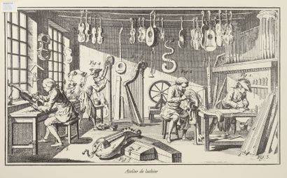 null From the Encyclopedia :

- Violin maker's workshop.

Subject : 47 x 83 cm.

-...