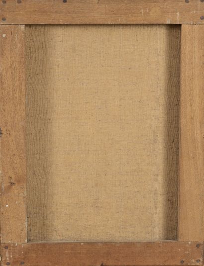 G. DE BULLION (XIXème siècle) Homme assis à l'entrée d'une église.

Huile sur toile.

Signée...