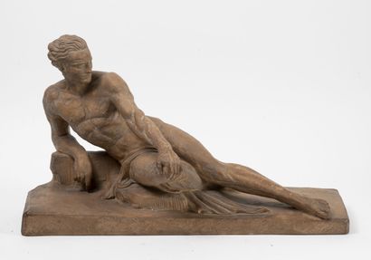 UGO CIPRIANI (1887-1960) Athlète au repos.

Épreuve en terre cuite.

Signée sur la...