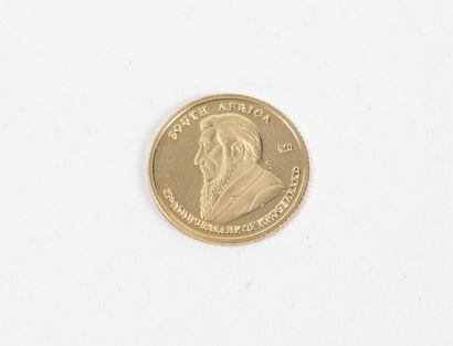 LIBERIA 
A gold coin (585).




25th anniversary of the Krugerrand. 




10 dollars.




2005.




Net...