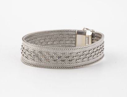 Bracelet ruban en filins d'or gris (750)...