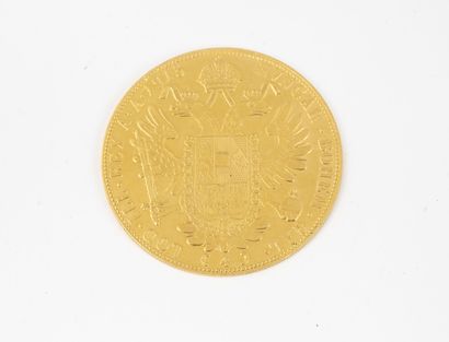 AUTRICHE 
Pièce en or (986) de 4 ducats autrichiens, 1915, refrappe moderne, Vienne...