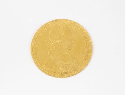 AUTRICHE 
Gold coin (986) of 4 Austrian ducats, 1915, modern refrappe, Vienna (AA).




Av./FRANC....