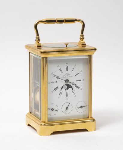 L'ÉPÉE Officer's clock in gilt brass.

Rectangular cabinet with four mirrors and...