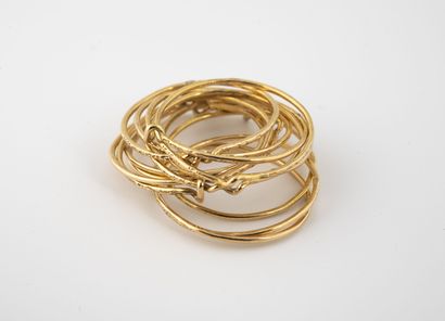 null Yellow gold (750) ring with multiple fine rings. 

Weight : 5.1 g - Finger size...