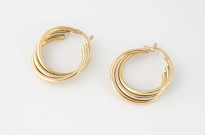 Pair of creoles with three interlaced rings...