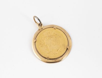 Yellow gold pendant (750) holding an Iranian...