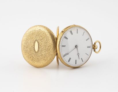 null Collar watch in yellow gold AC (750).

Dial with white background, indexes with...