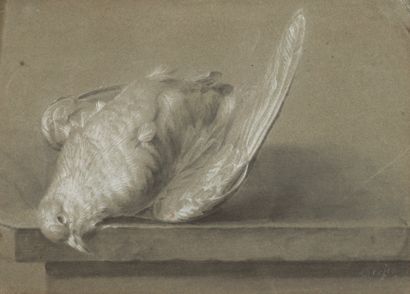 Antoine BERJON (1754-1843) Oiseau sur un entablement.

Mine de plomb et craie blanche.

Signé...