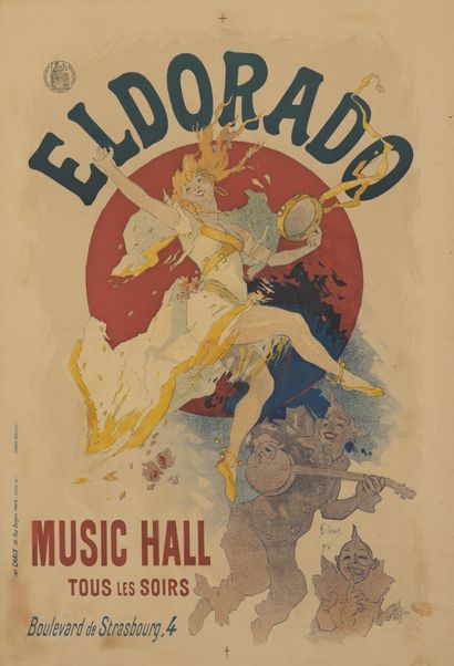 D'après Jules CHERET (1836-1932) Eldorado, Music hall.

Affiche sur papier.

Imprimerie...
