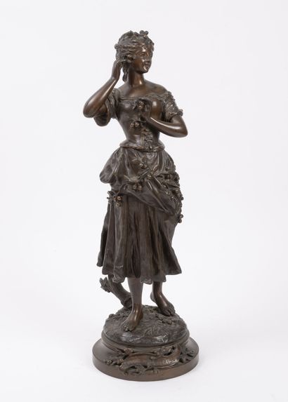 D'après Charles ANFRIE (1833-1905) The return of the cherries.

Proof in bronze with...