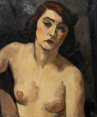 František Zden?k EBERL (1887-1962) Nu féminin en buste.
Huile sur toile.
Signée en...