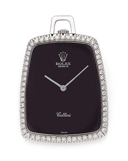 ROLEX, Cellini Pendant watch of collar of trapezoidal form with the rounded angles...