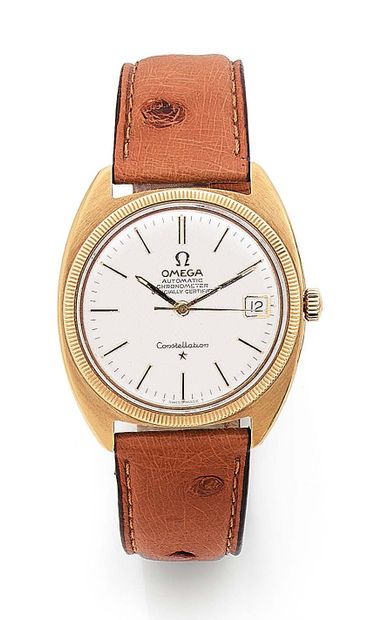 OMEGA Automatic Constellation
Men's wristwatch.
Case in yellow gold (750), barrel-shaped,...