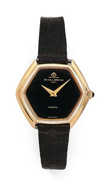 BAUME & MERCIER & MELLERIO Ladies' wristwatch.
Yellow gold (750) case, hexagonal...