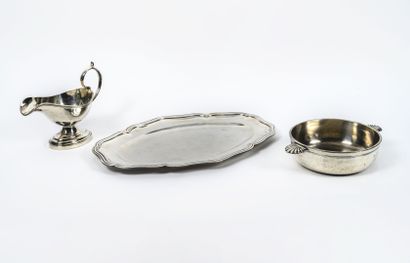 Lot in silver plated metal including : 

-...