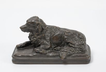 D'après Emmanuel FRÉMIET (1824-1910) Dog lying down. 

Proof in bronze with brown...