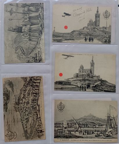 FRANCE, Marseille, premier tiers du XXème siècle Album of postcards in black and...
