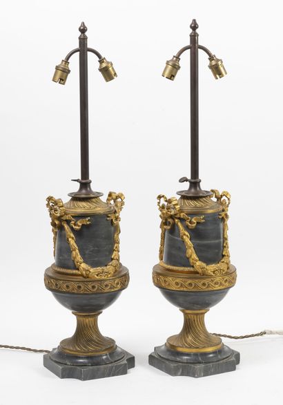 Candelabra bases in the form of vases on...