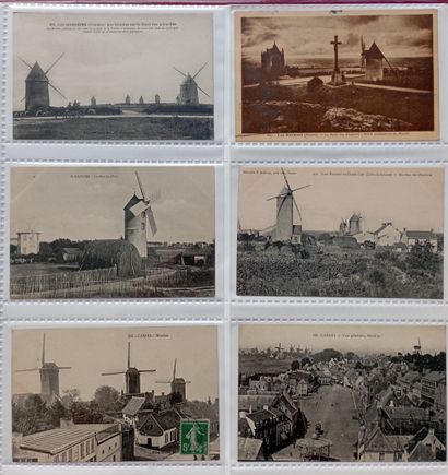FRANCE, toutes régions, moulins à vent fixes ou tournants, XXème siècle