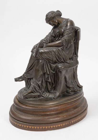 D'après Pierre Jules CAVELIER (1814-1894) Pénélope endormie.

Épreuve en bronze à...