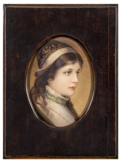 Carl SCHMIDT (1875-1959) ? Portrait de jeune fille de trois quarts.

Peinture sur...