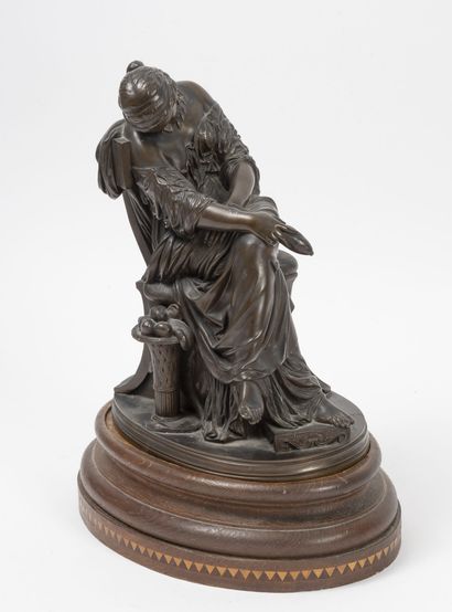 D'après Pierre Jules CAVELIER (1814-1894) Penelope asleep.

Proof in bronze with...
