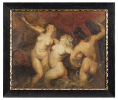 D'après Pierre-Paul RUBENS (1577-1640) Les Trois Néréides.

Huile sur toile.

60...