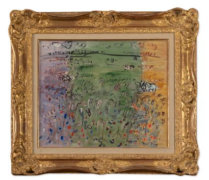 Raoul DUFY (1877-1953) Les moissons, 1935.
Huile sur toile.
Signée en bas à droite.
46...