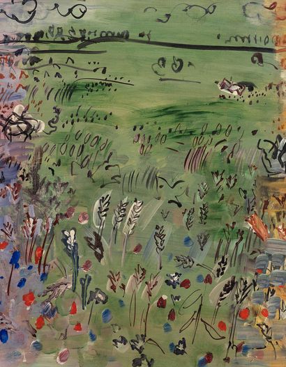 Raoul DUFY (1877-1953) Les moissons, 1935.
Huile sur toile.
Signée en bas à droite.
46...