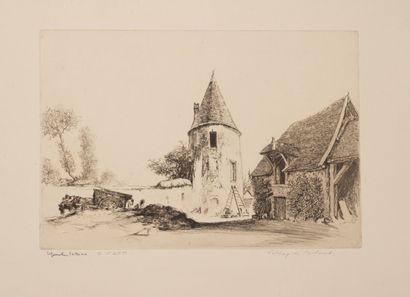 Edgar CHAHINE (1874-1947) Charpont, Abbaye de Coulomb, 1914.

Eau-forte sur papier.

Signé...