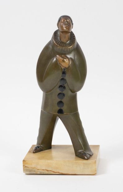 Thomas François CARTIER (1879-1943) Pierrot. 

Proof in bronze with black, medal...