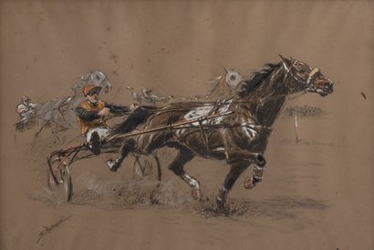 Louis-Ferdinand MALESPINA (1874-1940) Courses de chevaux, l'une avec sulki.

Deux...