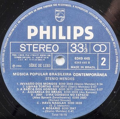null Stenio Mendes MPBC BR pressing, Brazil Sticker on the front cover

VG+ / VG...