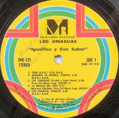 null Latin, salsa music - Los Jim Aguas, Igualitos Y con Sabor; US pressing.

VG...