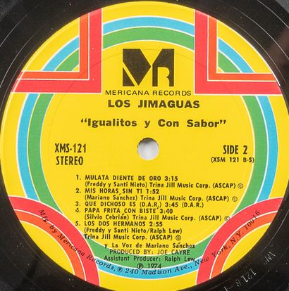 null Latin, salsa music - Los Jim Aguas, Igualitos Y con Sabor; US pressing.

VG...