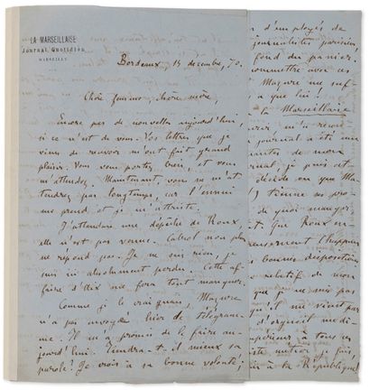 ZOLA Émile (1840-1902). 
Recueil de 59 lettres ou pièces, dont 23 L.A.S. et 3 MANUSCRITS...