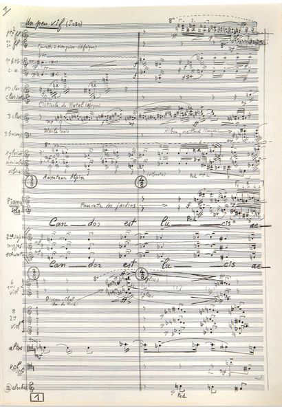 messiaen Olivier (1908-1992). 
MANUSCRIT MUSICAL autographe signé « Olivier Messiaen...