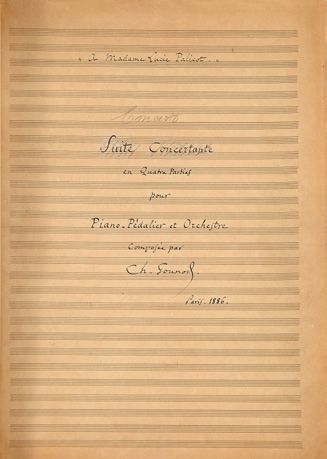 gounod Charles (1818-1893). 
MANUSCRIT MUSICAL autographe signé « Ch. Gounod », Suite...